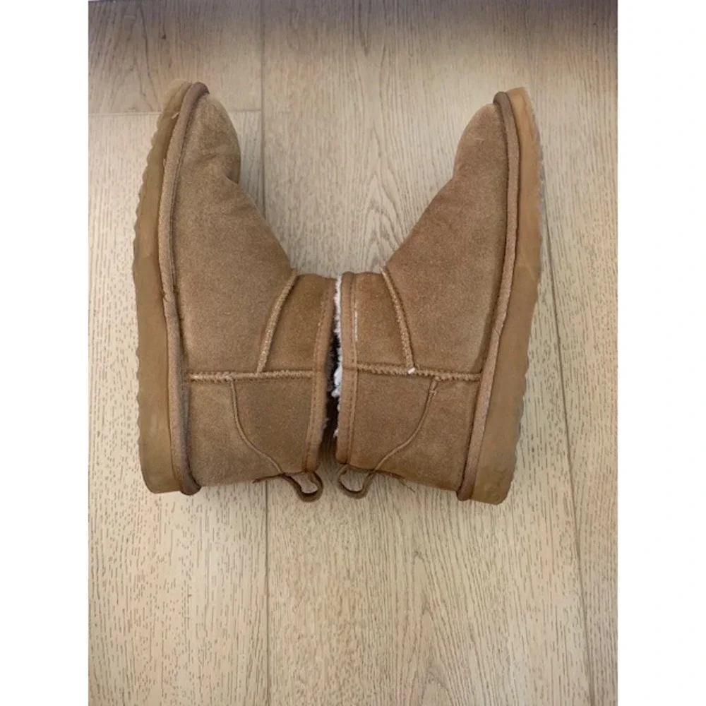 Quince Australian Merino Wool Shearling Ankle Boots Chestnut Brown Womens 8